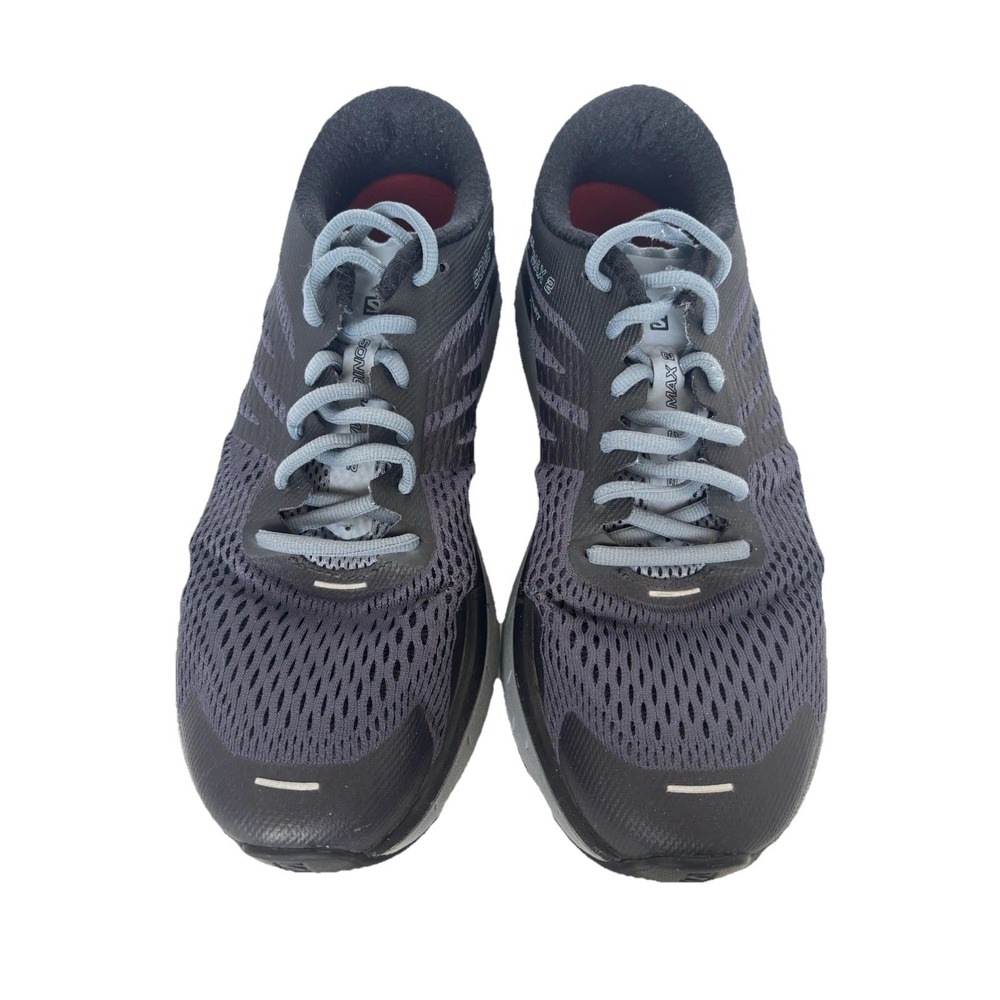 Salomon Sonic Ra Max‎ 2 Running Shoes Mens 9.5 Black Blue 407898 Low Top Lace Up